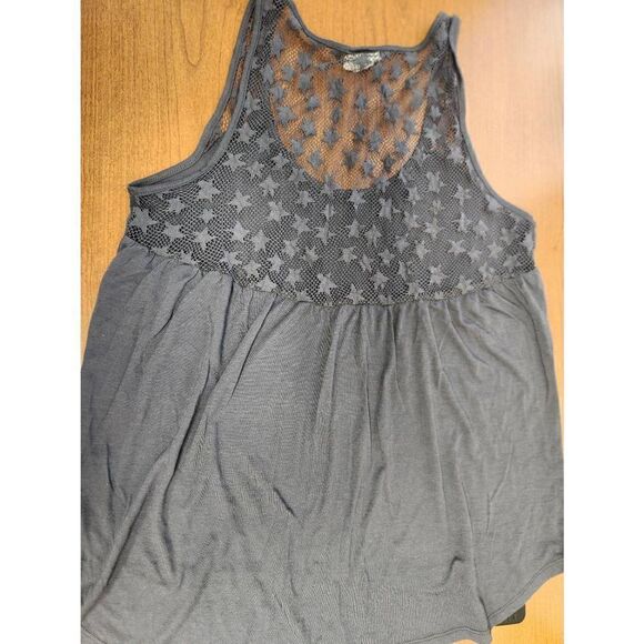 Converse One Star Medium Burnout Top Tank Gray Stars Lace - Picture 3 of 4